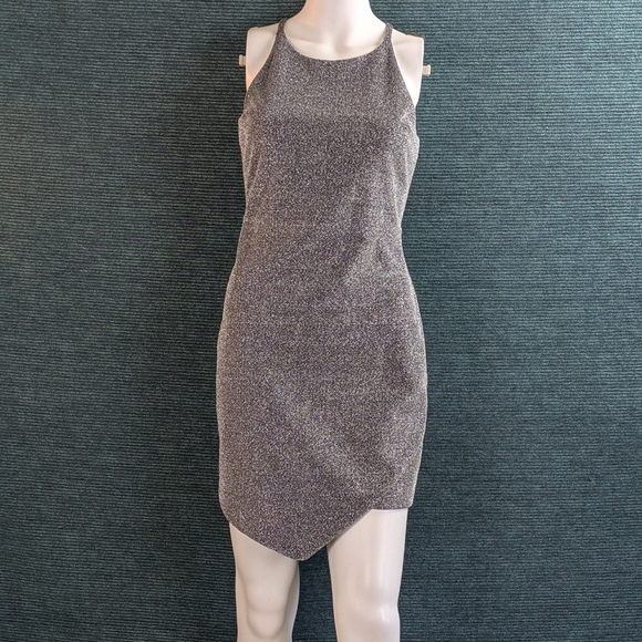 Express Silver Metallic Mini Dress - Picture 3 of 9